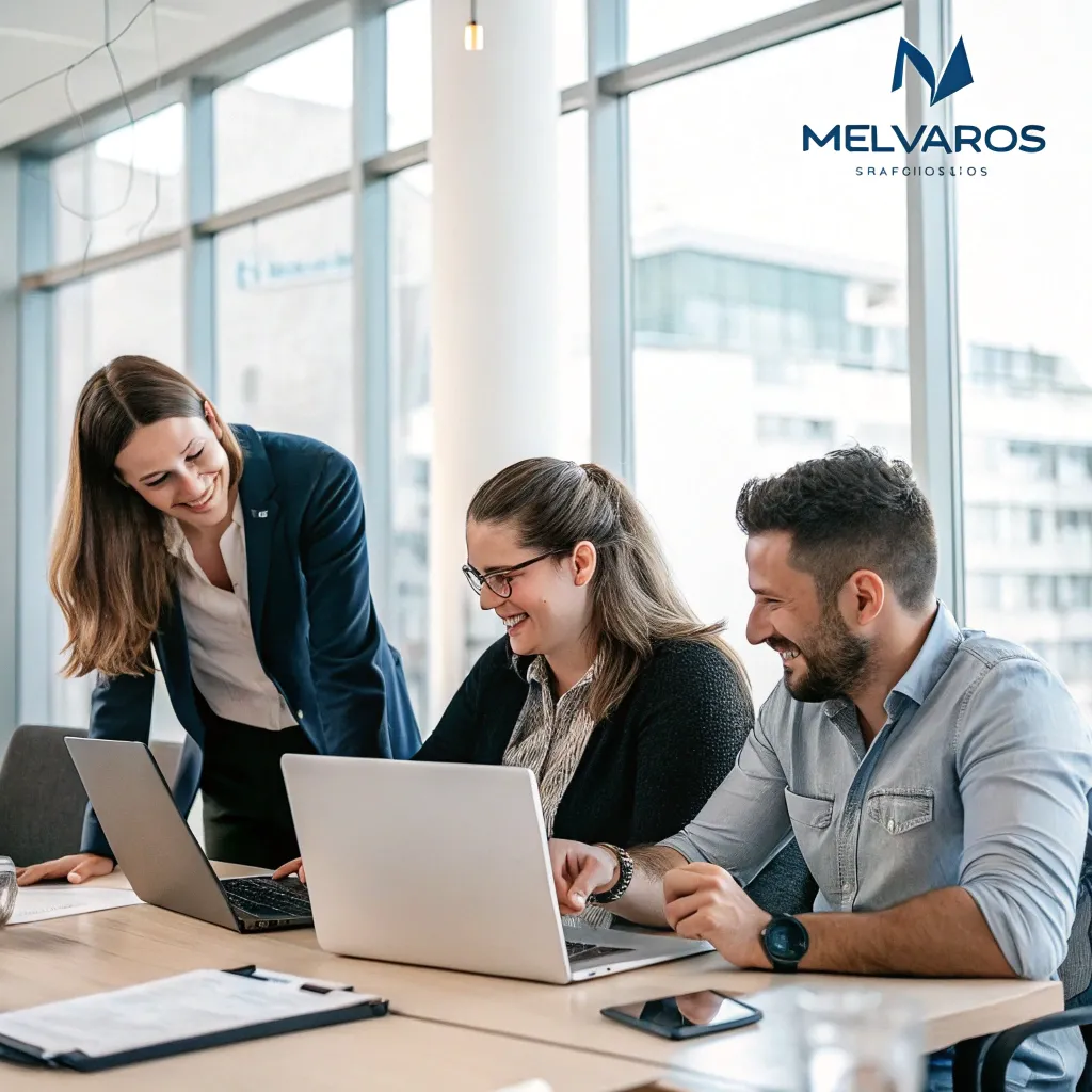 MELVAROS team collaborating in the office